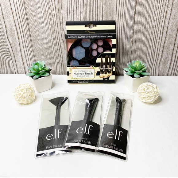 NWT 4pc Make-Up Brush & Drying Rack Set - Picture 16 of 16